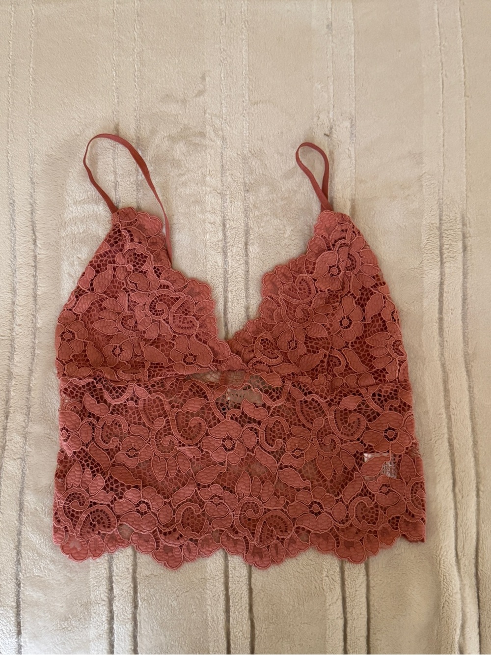 Lace Bralette Crop Top in Dusty Rose small